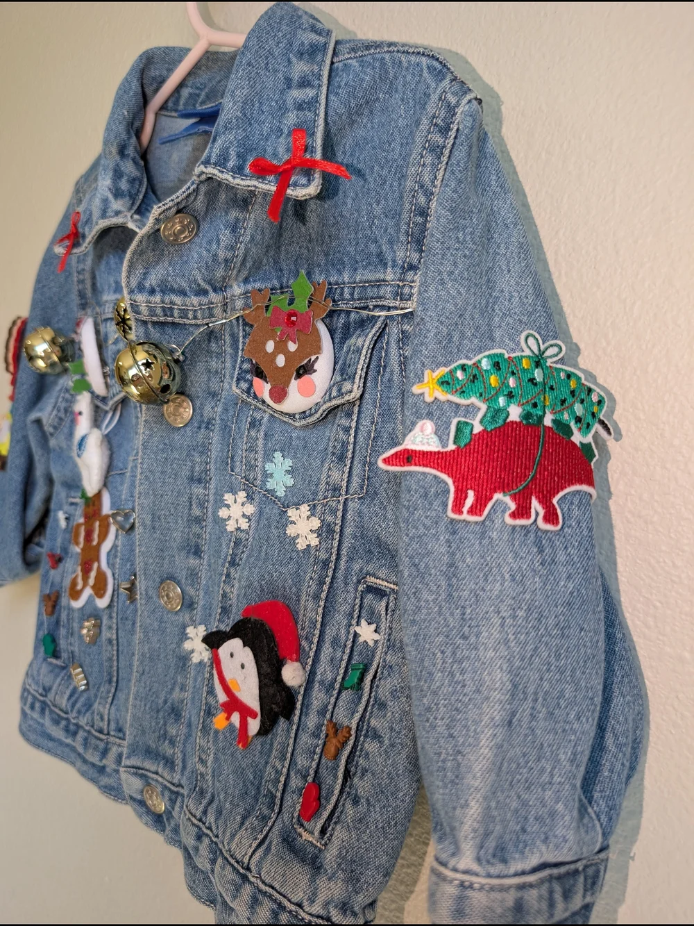 Christmas Denim Jacket with Holiday Appliqués Size 2T